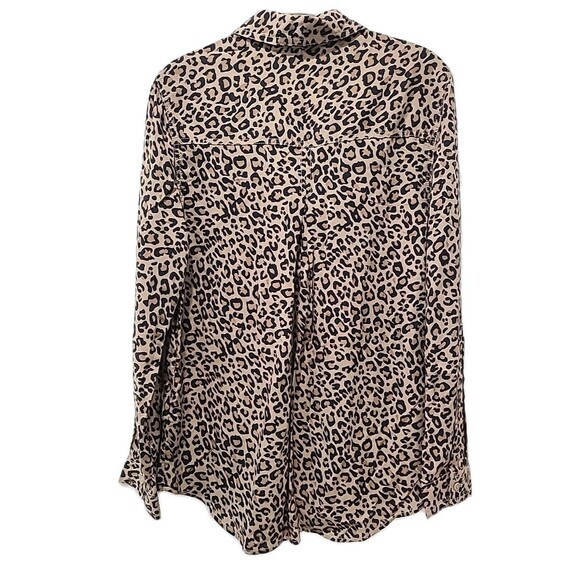 NWT Beach Lunch Lounge Blouse Leopard Animal Print Button Front Tunic L/S Shirt - Picture 6 of 8